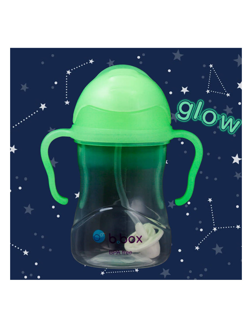 B.Box - Bidon niekapek ze słomką 240ml glow