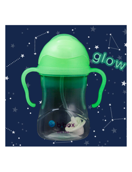 B.Box - Bidon niekapek ze słomką 240ml glow