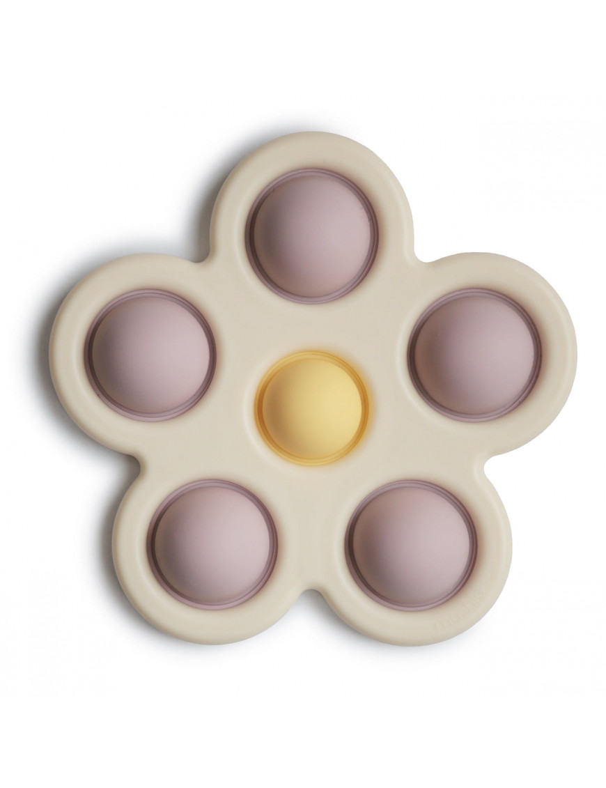 Mushie Kwiatek Press Toy zabawka sensoryczna Soft Lilac
