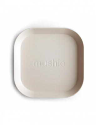 Mushie, Zestaw 2 talerzyków Square Ivory