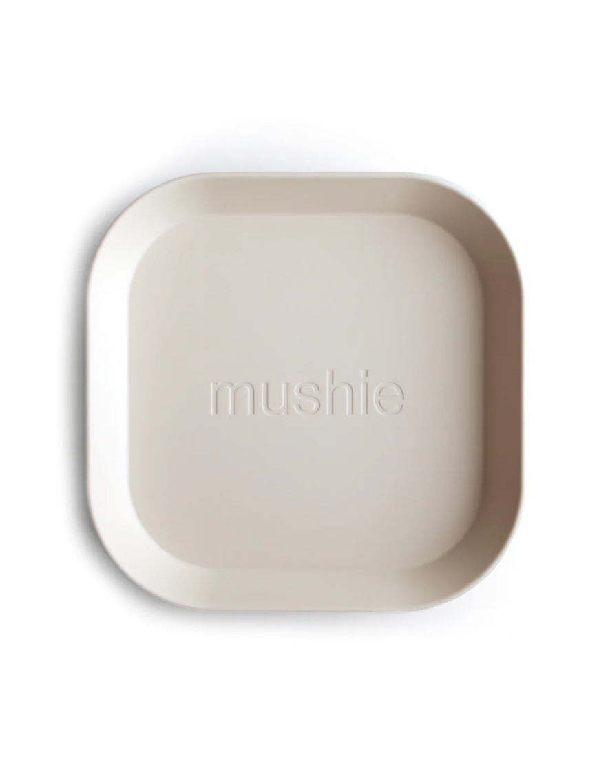 Mushie, Zestaw 2 talerzyków Square Ivory
