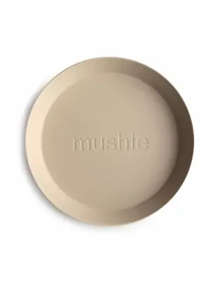 Mushie, Zestaw 2 okrągłych talerzyków Vanilla