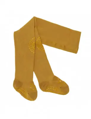 Rajstopy bawełniane antypoślizgowe Mustard - GoBabyGo
