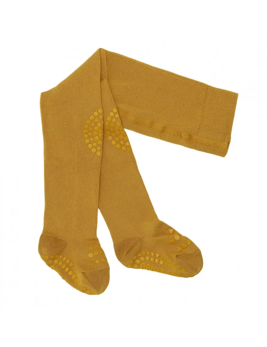 Rajstopy bawełniane antypoślizgowe Mustard - GoBabyGo
