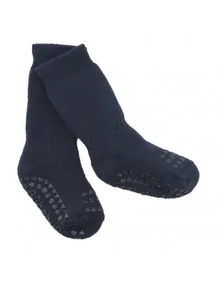Bawełniane, ciepłe skarpetki antypoślizgowe Navy Blue GoBabyGo