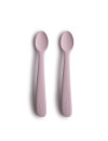 Zestaw 2 łyżeczek silikonowych dla dzieci do nauki samodzielnego jedzenia Soft Lilac Zestaw 2 łyżeczek silikonowych dla dzieci do nauki samodzielnego jedzenia Soft Lilac