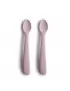 Zestaw 2 łyżeczek silikonowych dla dzieci Soft Lilac Mushie