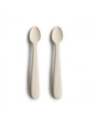 Zestaw 2 łyżeczek silikonowych dla dzieci Ivory Mushie