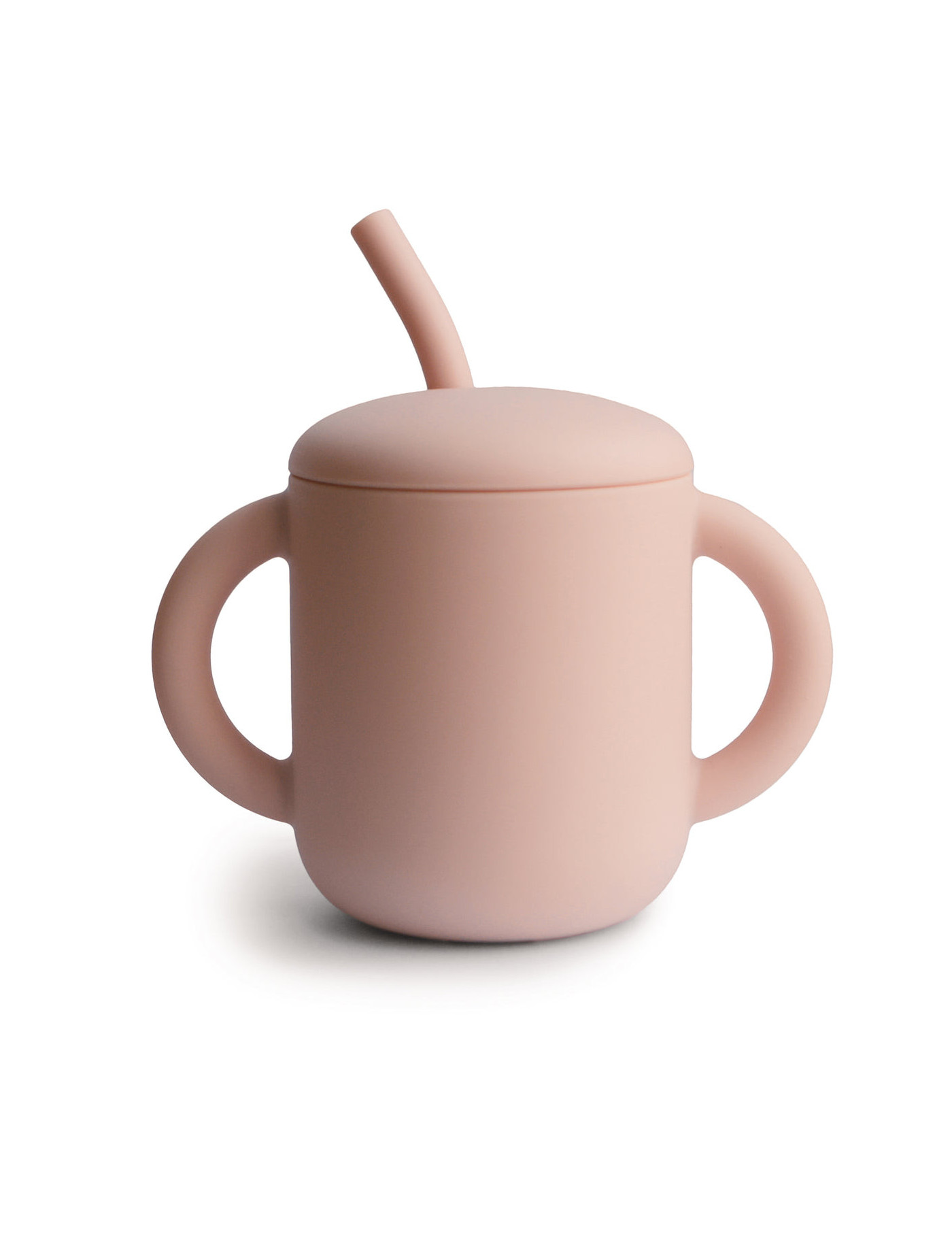 Silikonowy treningowy kubek ze słomką Blush, Mushie