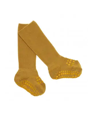 Bambusowe skarpetki antypoślizgowe mustard GoBabyGo