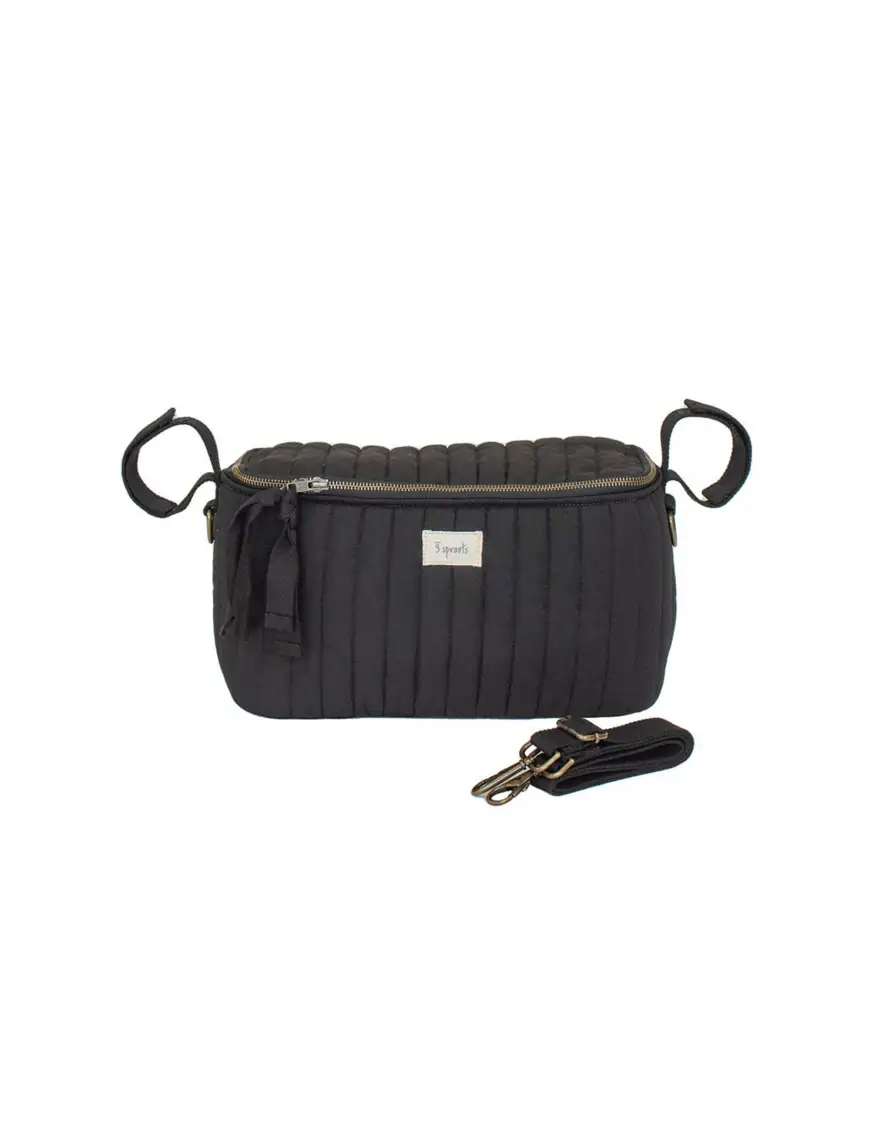 3 Sprouts Organizer Do Wózka Quilted Solid Black