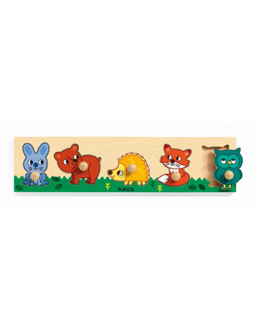 Drewniane puzzle LEŚNE ZWIERZĄTKA Djeco