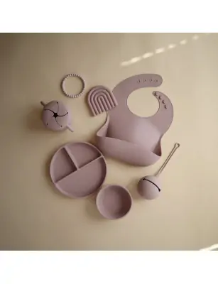 Mushie Miseczka Silikonowa z Przyssawką Soft Lilac