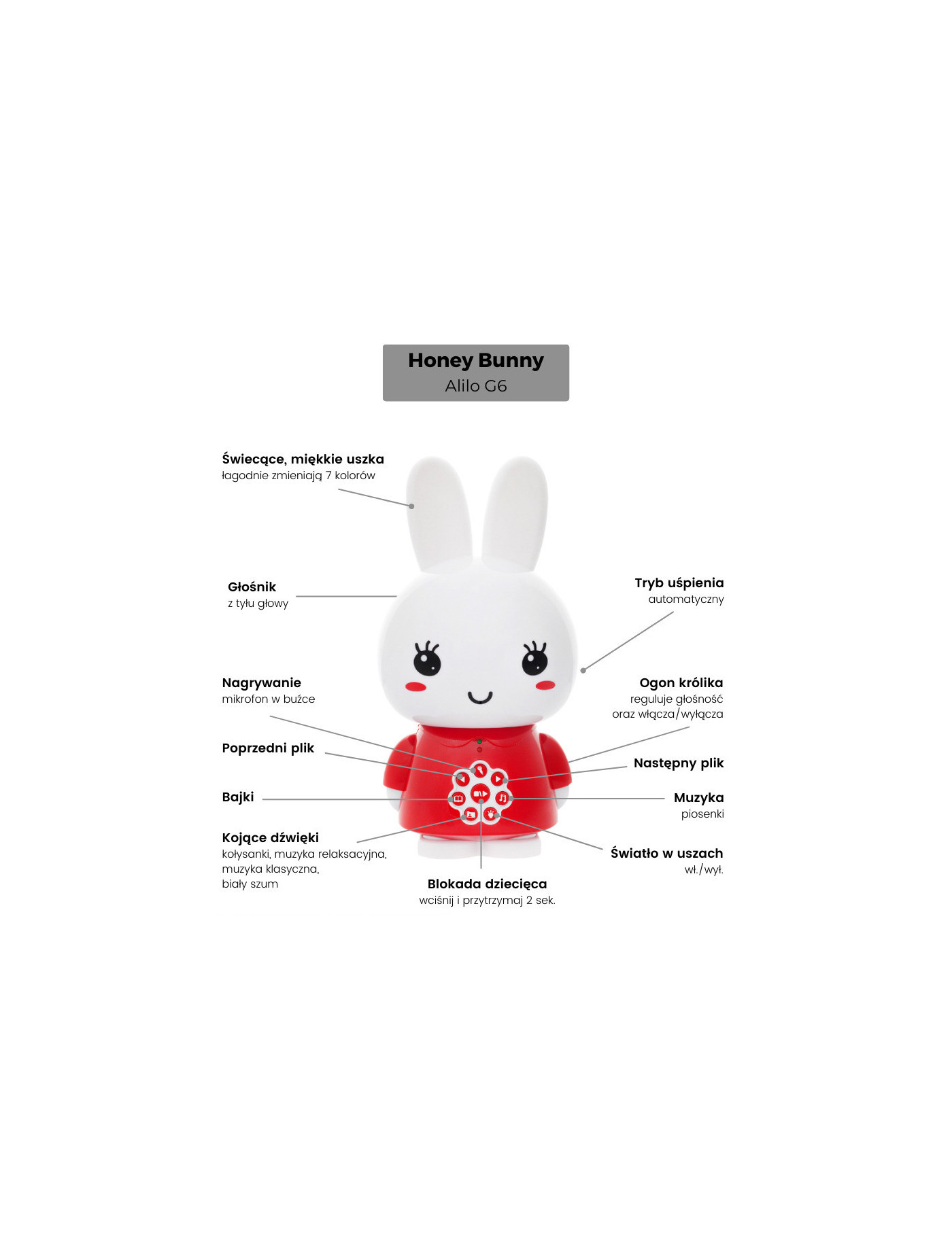 Alilo Króliczek Honey Bunny Różowy Alilo Króliczek Honey Bunny Różowy
