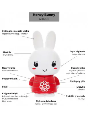 Alilo Króliczek Honey Bunny Czerwony