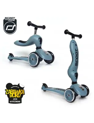 SCOOTANDRIDE Highwaykick 1 2w1 Jeździk i hulajnoga 1-5 lat Steel