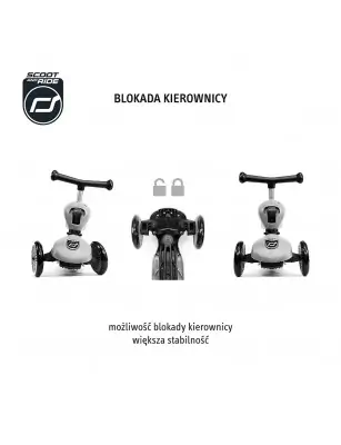 SCOOTANDRIDE Highwaykick 1 2w1 Jeździk i hulajnoga 1-5 lat Ash