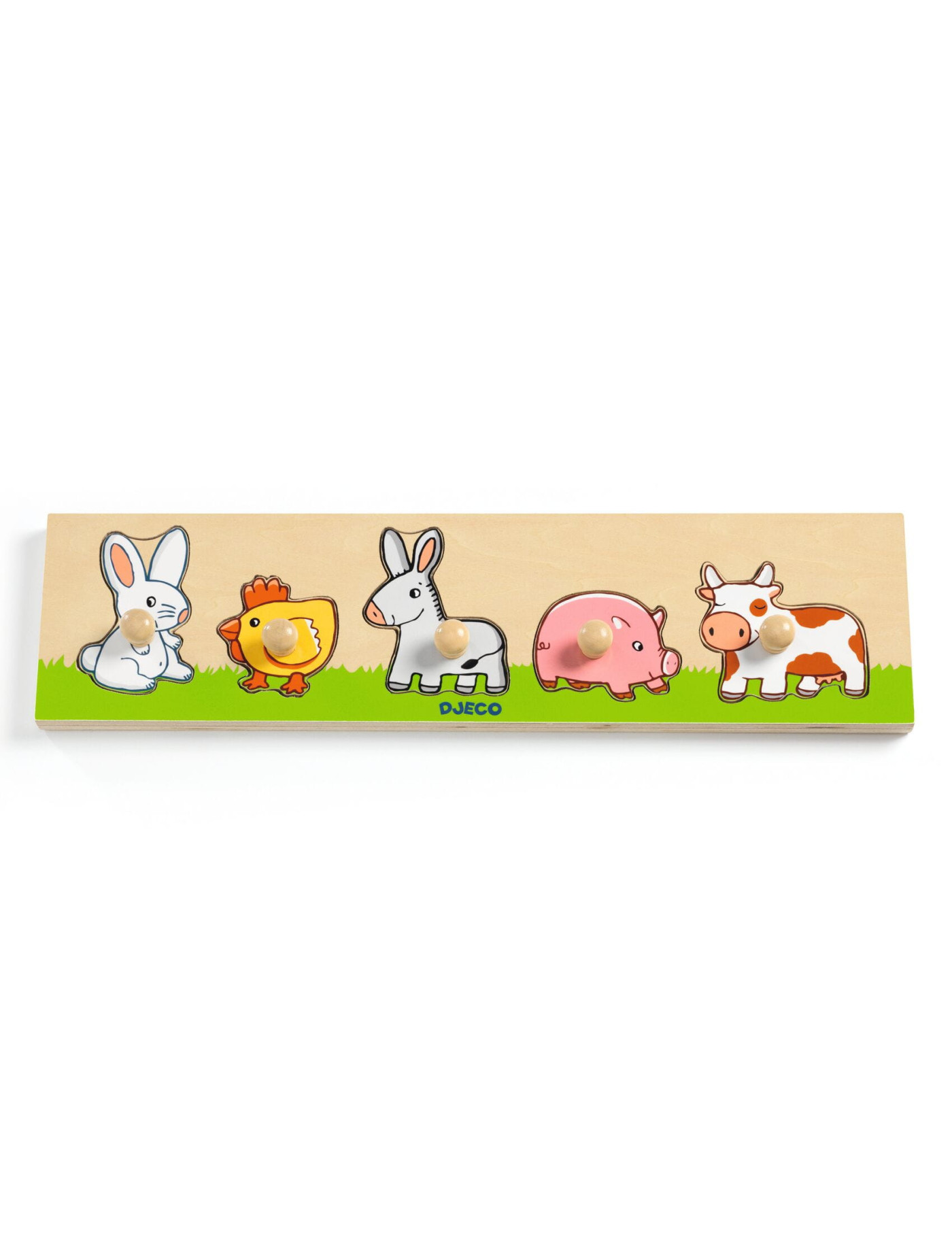 Djeco, Drewniane puzzle FARMA 12m+