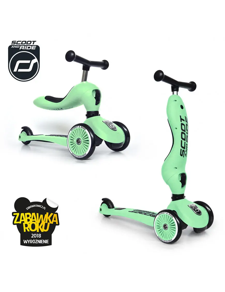 SCOOTANDRIDE Highwaykick 1 2w1 Jeździk i hulajnoga 1-5 lat Kiwi
