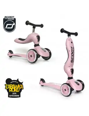 SCOOTANDRIDE Highwaykick 1 2w1 Jeździk i hulajnoga 1-5 lat Rose
