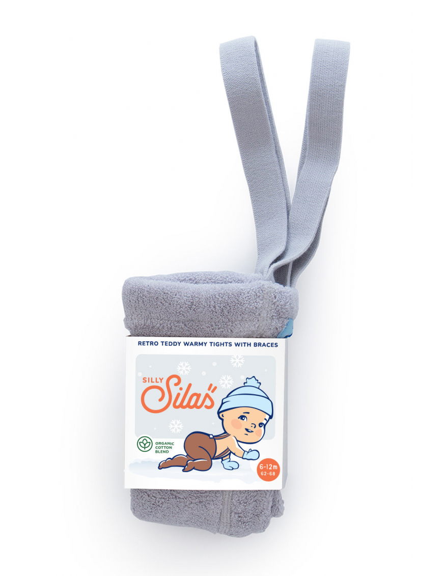 Rajstopy Teddy z szelkami Silly Silas Pearl Grey
