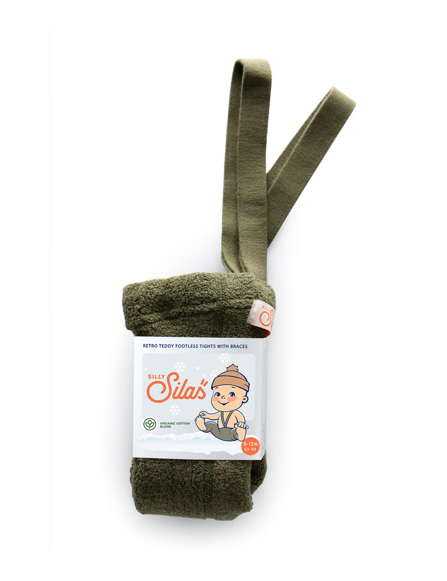 Legginsy Teddy z szelkami Silly Silas Olive