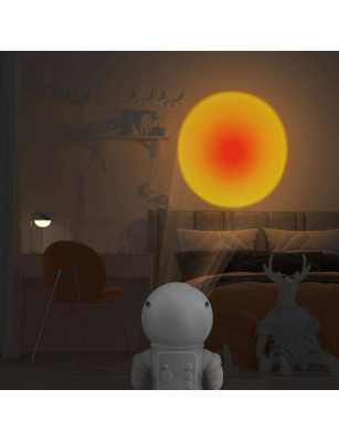 Lampka projekcyjna Astronauta (Pomarańczowy zachód słońca)