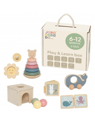 Edukacyjne pudełko 6msc + - zestaw pięciu zabawek Jabadabado