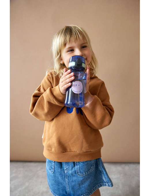 Lassig Zestaw na lunch Lunchbox + Tritanowa butelka - bidon 460 ml Little Gang Smile caramel/blue
