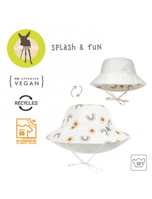 Lassig Dwustronny kapelusz przeciwsłoneczny UV80 Splash & Fun Tęcza nature