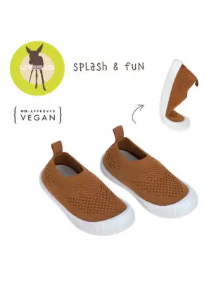 Lassig Ultrawygodne elastyczne trampki dziecięce z antypoślizgową podeszwą Splash & Fun caramel