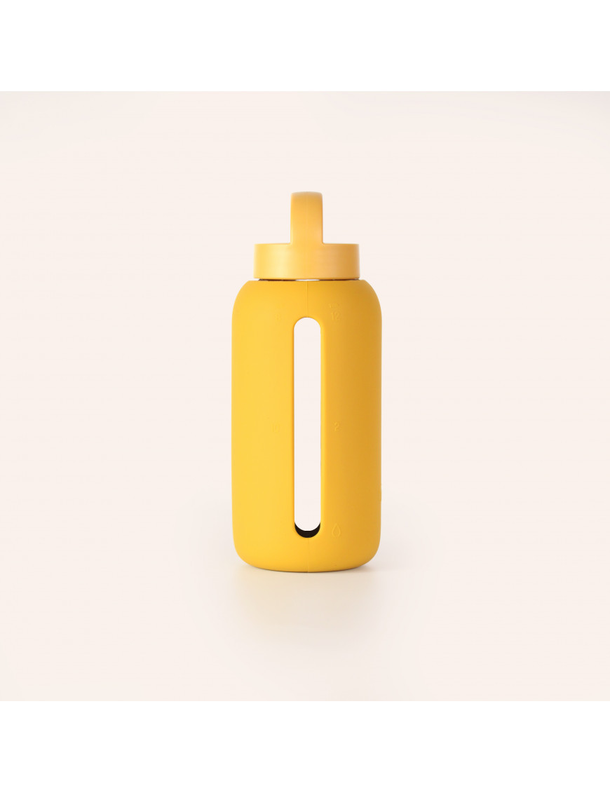Szklana butelka do monitorowania dziennego nawodnienia Mama Bottle BINK Mustard