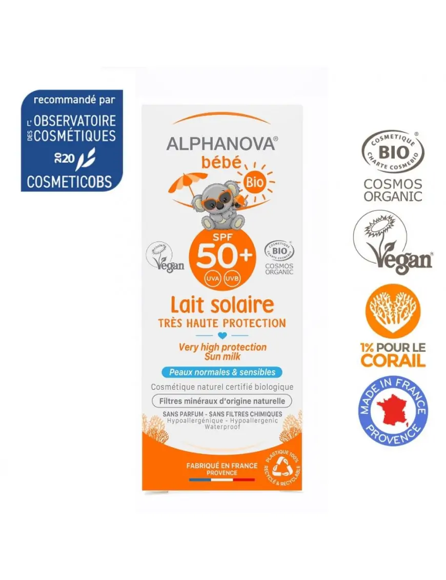 Alphanova Bebe, Przeciwsłoneczny Krem o wysokim filtrze SPF 50+, 50g