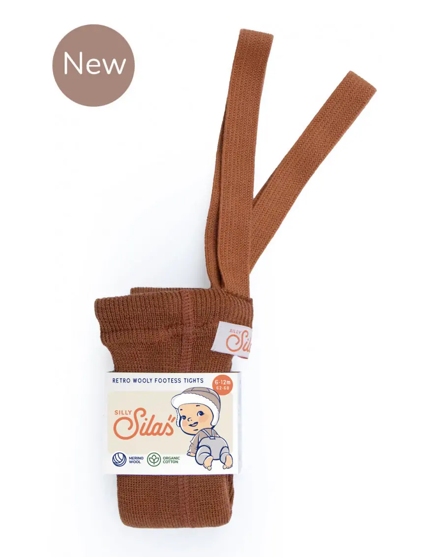 Wełniane legginsy z szelkami Silly Silas Ginger