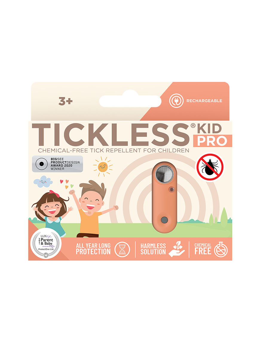 Ultradźwiękowa ochrona przed kleszczami Tickless Kid Pro HOT PEACH
