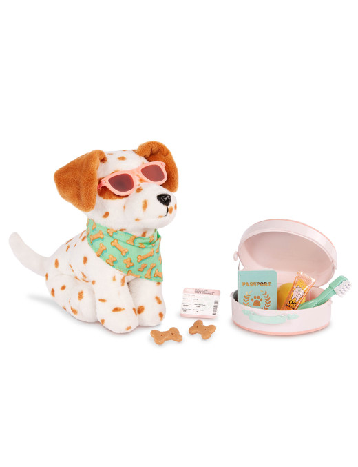 PIESEK na WAKACJACH – z REGULOWANYMI kończynami i akcesoriami – Vacay Pup Our Generation