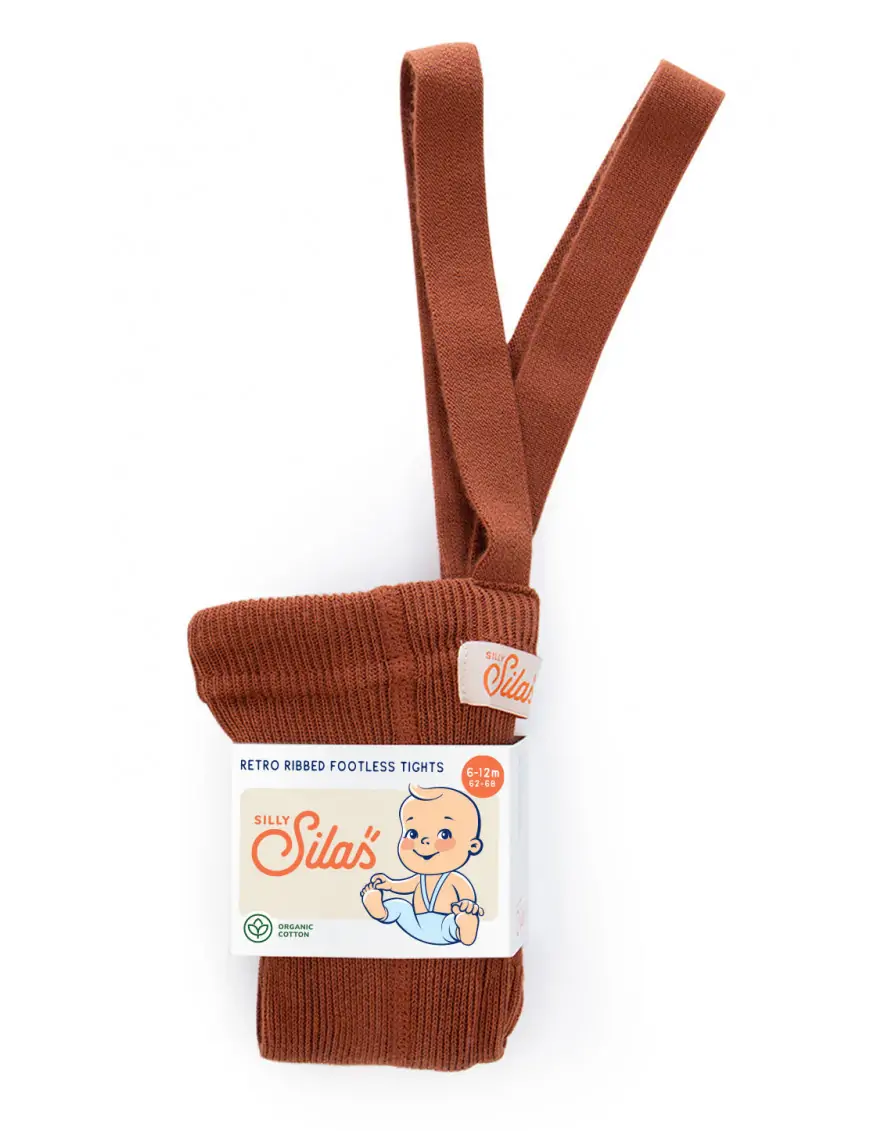 Legginsy z organicznej bawełny z szelkami Cinamon, Silly Silas