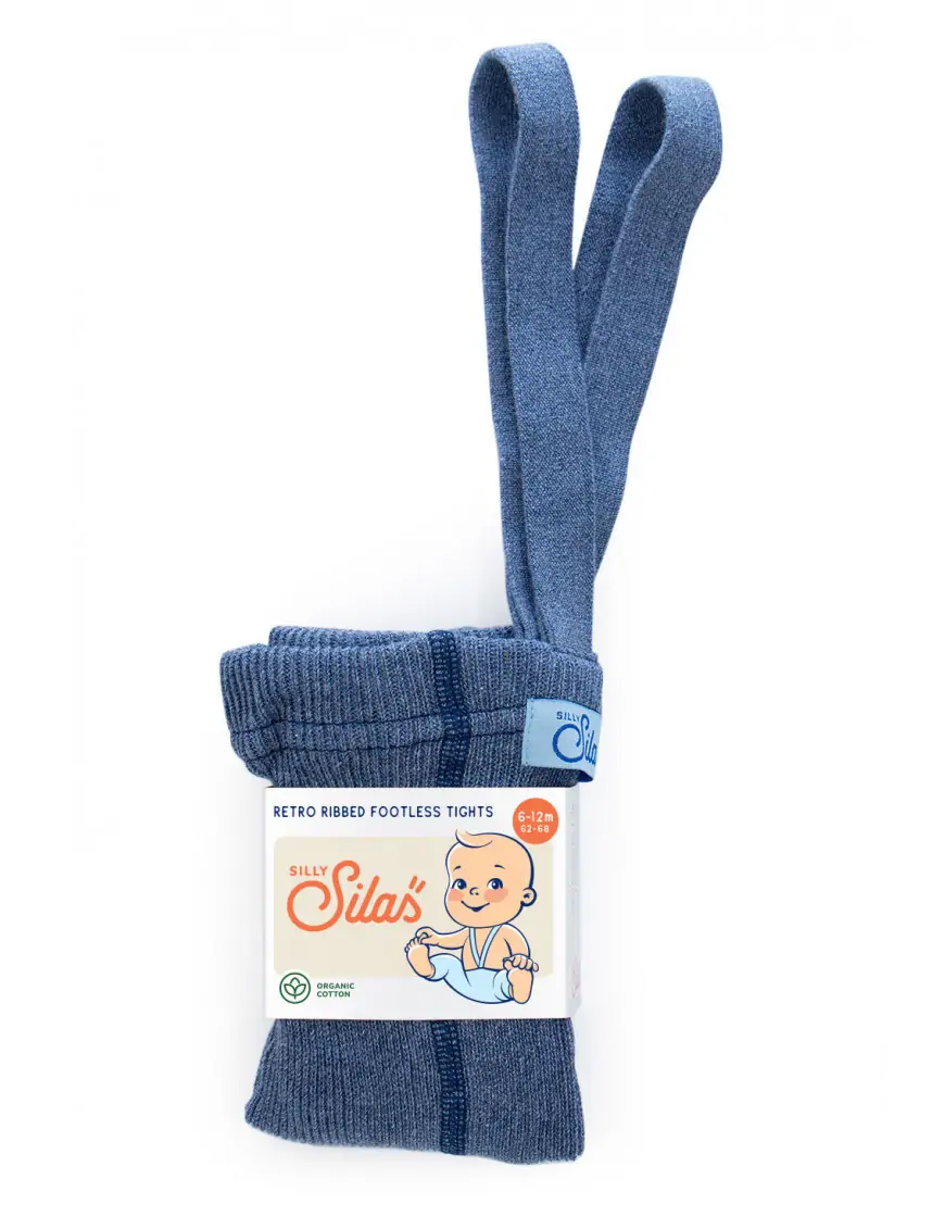 Legginsy z organicznej bawełny z szelkami Blue, Silly Silas