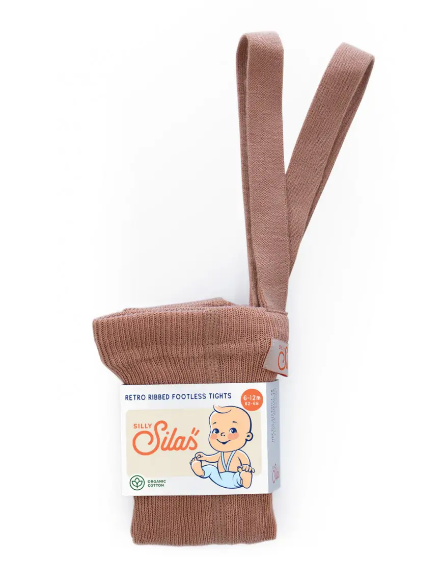 Silly Sillas Legginsy na szelkach z organicznej bawełny light brown