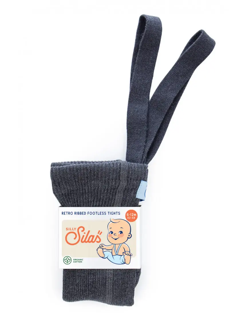 Legginsy z organicznej bawełny z szelkami Storm Grey, Silly Silas
