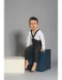 Legginsy z organicznej bawełny z szelkami Storm Grey, Silly Silas