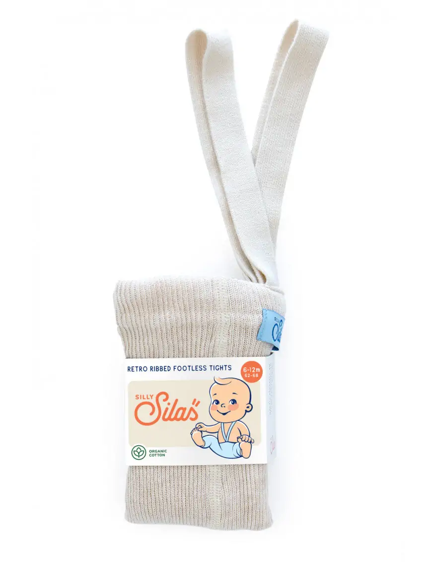 Legginsy z organicznej bawełny z szelkami Cream, Silly Silas