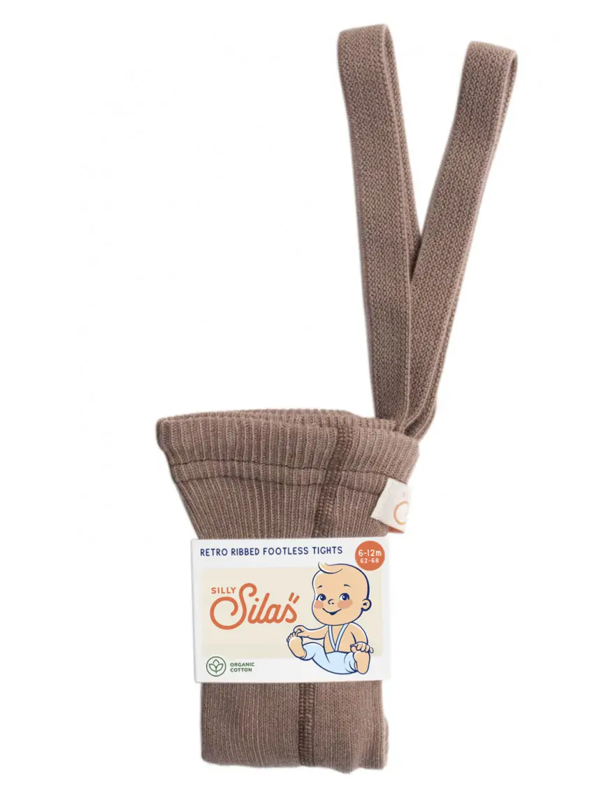 Legginsy z organicznej bawełny z szelkami Beige, Silly Silas