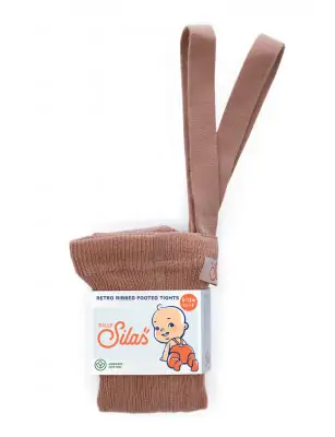 Rajstopy z organicznej bawełny z szelkami Silly Silas Light Brown