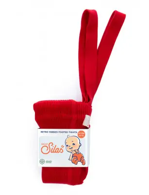 Rajstopy z organicznej bawełny z szelkami Silly Silas Red