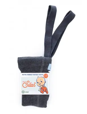 Rajstopy z organicznej bawełny z szelkami Silly Silas Grey Storm