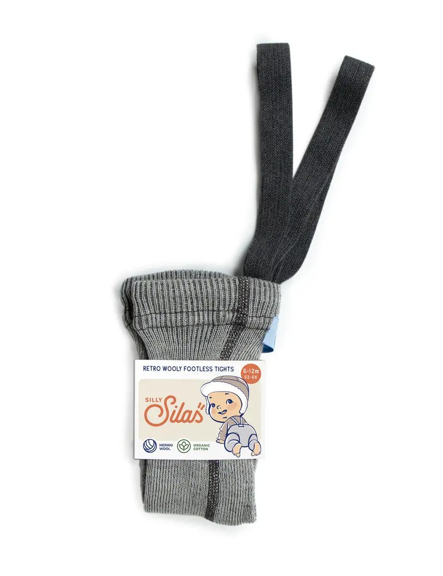 Wełniane legginsy z szelkami Silly Silas Granite