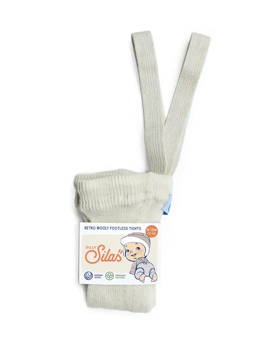 Wełniane legginsy z szelkami Silly Silas Cream