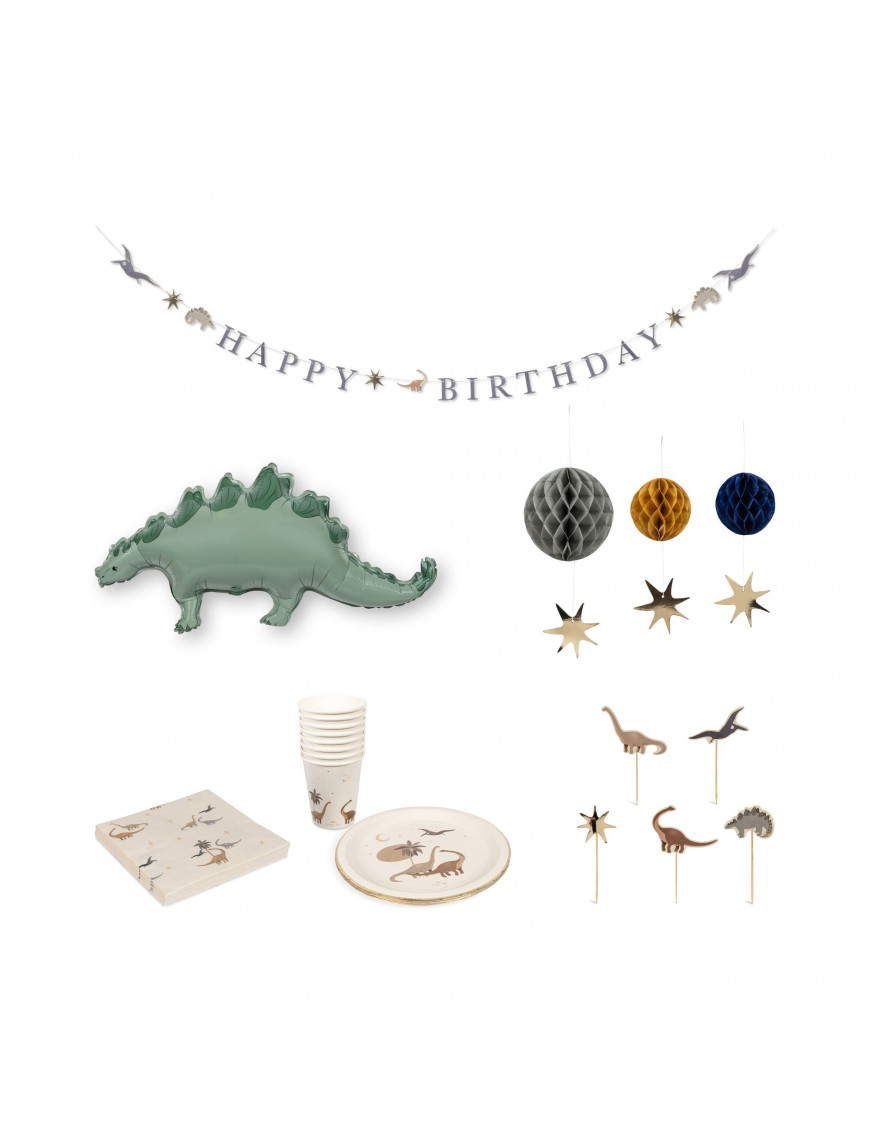 Zestaw ozdób urodzinowych Party Kit Dino Konges Sløjd
