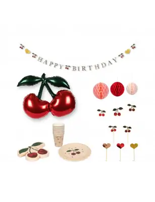 Zestaw ozdób urodzinowych Party Kit Cherry Konges Sløjd